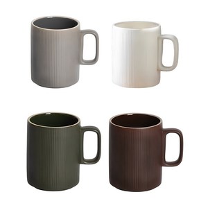 윤도자기 차곡 머그컵 380ml 4종 세트