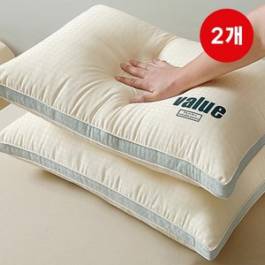 솜느 프리미엄 밸류 숙면 호텔베개, 2개, 아이보리+민트