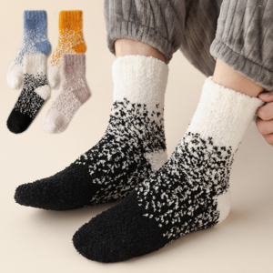 콜콜러브 남성용 수면양말 코랄플리스 털빠짐 없음 압박감 없는 감싸기 털양말 보온 중목 양말,4가지 색상