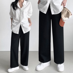 (1+1) 퍼스트클로 여성 빅사이즈 스판 밴딩 와이드 팬츠 슬랙스 바지 사계절용 2장