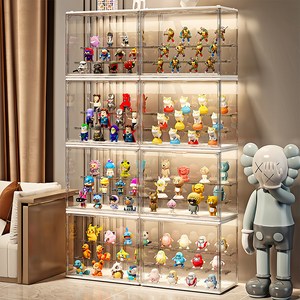 Curious Pony 피규어 장식장 투명 아크릴 케이스 탈부착 가능한 계단형 선반