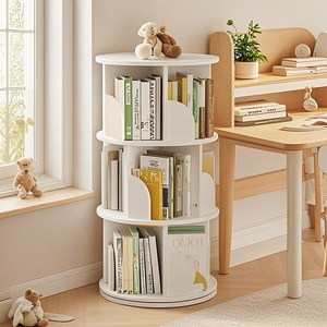 Paradoma 회전 책장 책꽂이 360도 대용량 거실책장 서재 원형 책장