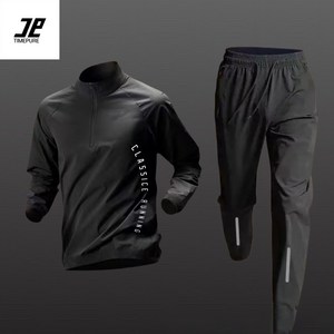 남녀공용 헬스 운동복세트 하프집업 트레이닝탑 긴팔 티셔츠 상하의세트 스탠드 러닝 웨어